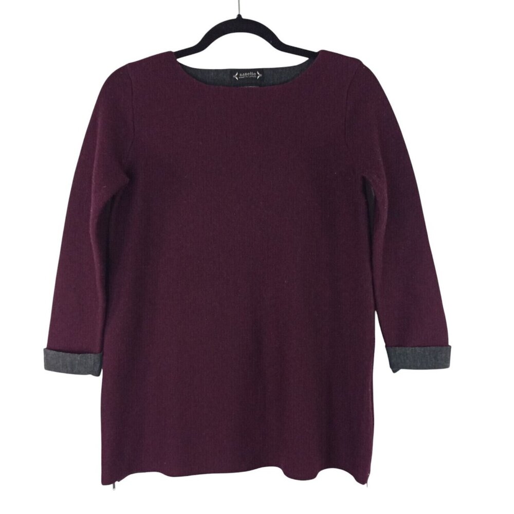 Nanette Lepore Sweater Womens Small Capsule Pullover Knit Top Casual 3/4 Sleeve